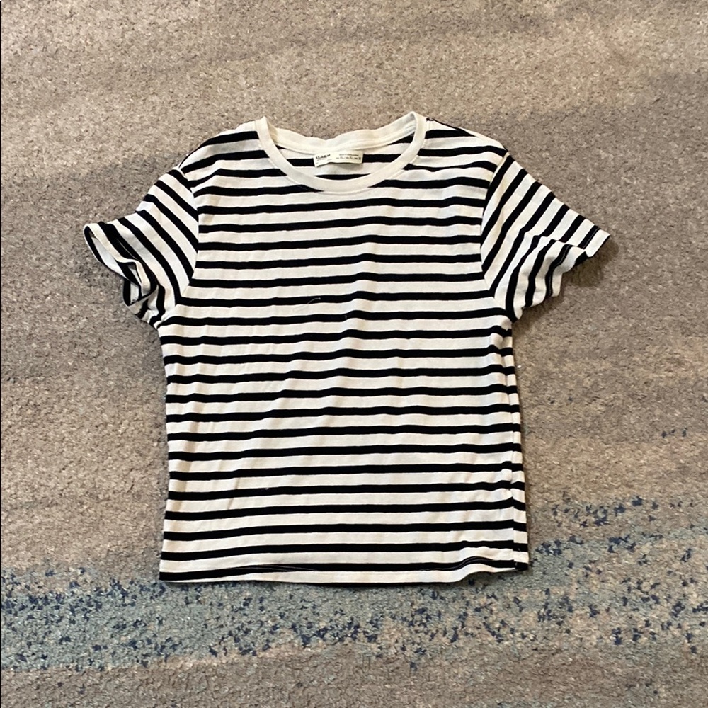 Pull&Bear Black and White Striped Tank Top